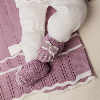   Saída de maternidade Carla - Lilás com Branco